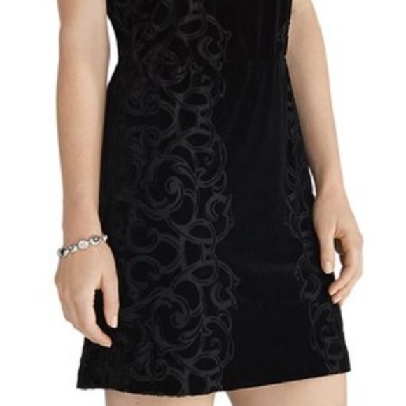 WHITE HOUSE BLACK MARKET Dress Goth Velvet Flutter - Picture 2 of 6